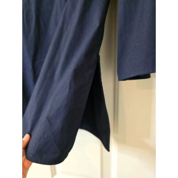 Tory Burch Ariana Crisp Poplin Mirror Applique Tunic 4 Navy - Picture 8 of 12